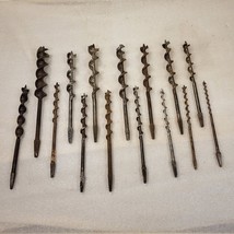 15 Vintage Long Twist Auger Drill Brace Bits Various Sizes - $22.53