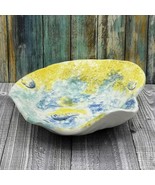 Artisan Large Fruit Bowl, Handmade Ceramic Centerpiece Bowl With Seashel... - £102.78 GBP