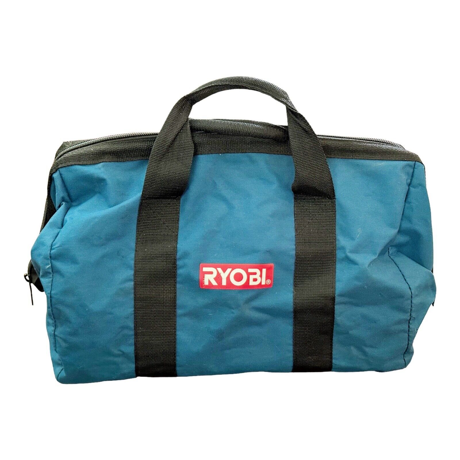 Ryobi Portable Wide-Mouth Collapsible Tool Bag Carry Case Power Tools Blue 18x12 - £15.65 GBP
