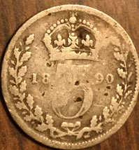 1890 Uk Gb Great Britain Silver Threepence Coin - £2.90 GBP