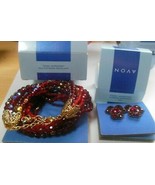 Vintage Avon Tonal Burgundy Multi-Strand Necklace &amp; Flower Earring Set - $61.80 CAD
