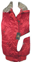 NEW $498 Beautiful Polo Ralph Lauren Vest with Real Fur Trim! Sm  Red  I... - $229.99