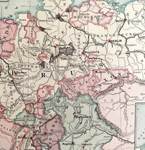 1879 Map German Empire Netherlands Belgium Victorian Geography 1st Ed DWAA9 - £15.98 GBP