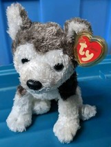 Vintage TY Classic Husky Dog Plush Slush Wolf Gray White With Tag 2001 - £28.42 GBP