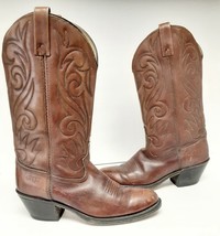 Dingo Acme Boots Western Cowboy Leather 7704 USA Brown Men&#39;s 9 B Vintage - £62.34 GBP