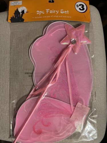 2pc Fairy Dress Up Wings &amp; Wand Halloween Costume girls Kids - $2.63