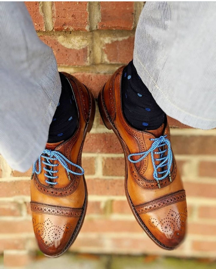 NEW Handmade Tan Men's Leather Shoes, Men Lace Up Brogue Cap Toe Formal Shoes
