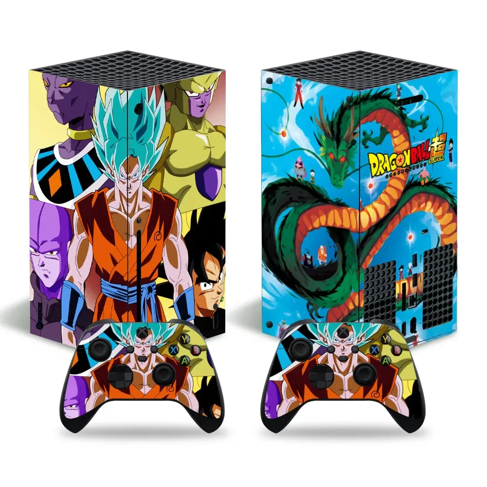 E dragon ball goku skin sticker decal cover for xbox series x console and 2 controllers thumb200