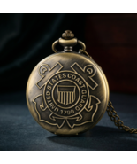 Vintage Bronze Tone US Coast Guard Commemorative Pocket Watch - $28.98