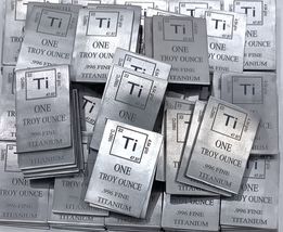 Lot of 50 x 1 Ounce Oz , Titanium Bullion Bar .996 Fine, Pure titanium ,... - $195.75