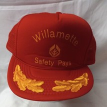 VINTAGE Quality Caps By George Gold Leaf Rope Mesh Trucker Cap Hat Red S... - £12.36 GBP