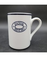 Dansk Bistro Logo Coffee Cup Mug 10 oz White &amp; Blue Rim White Made in Po... - $13.52 CAD