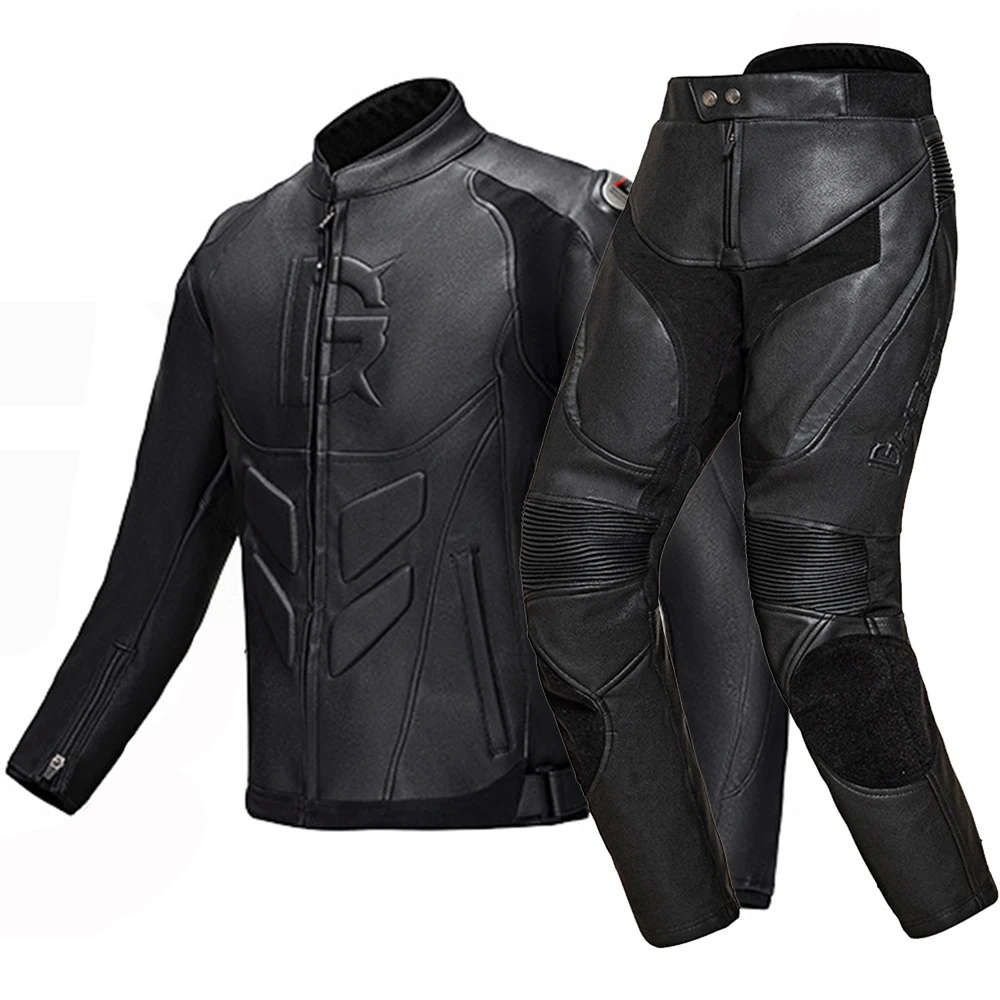 GHOST RACING Winter Motorcycle Jacket Leather Chaqueta Moto Men Waterproof Moto - £108.02 GBP+