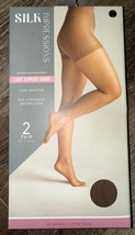 Silk Impressions ~ 2 Pair Women&#39;s Pantyhose Coffee Bean 20 Denier Sheer ~ S - $10.88