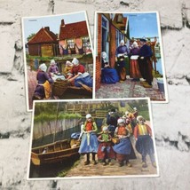 Volendam Holland Netherlands Dutch Girls People Vintage Postcard Lot Of 3 - £9.35 GBP