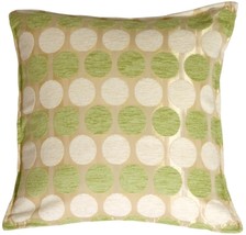 Lime and Cream Circles in Chenille Accent Pillow, with Polyfill Insert - £31.94 GBP