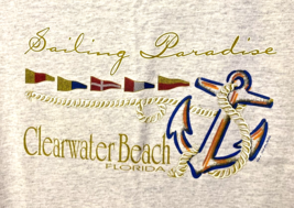 VTG Clearwater Beach Florida Tank Top Womens LARGE Nautical Sailing Paradise USA - £11.53 GBP
