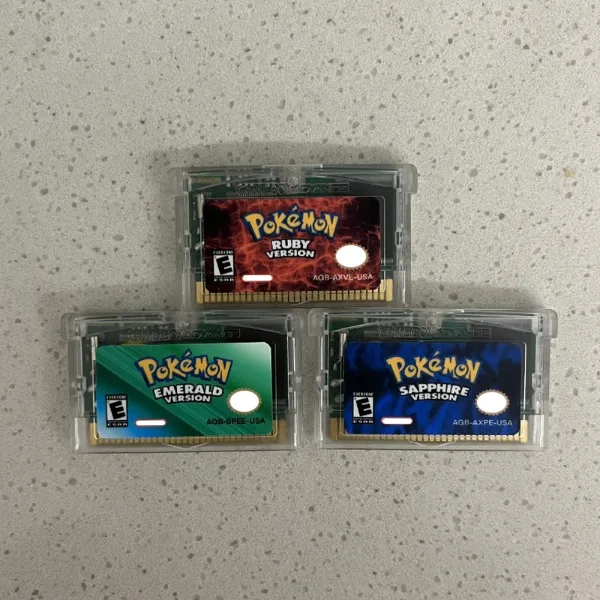 Pokemon emerald sapphire ruby gba 32 bit video game cartrdige card with rtc usa version thumb200