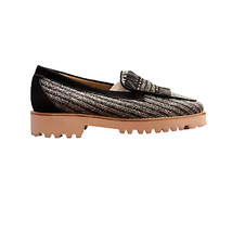 G.H. Bass Weejuns Whitney 90s Raffia Studded Loafers Size 7M Black Gray ... - £39.21 GBP