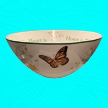 Lenox Butterfly Meadow &quot;Home Is Where The Heart Is&quot; Sentiment Bowl 7” - £18.27 GBP