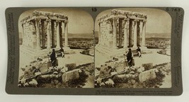 Vintage Stereoscope Photo Underwood S763 Temple Nike Acropolis Athens Greece - £10.09 GBP