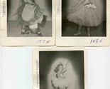 3 Different Photos of Same Young Girl Dance Recital B&amp;W Proof Photos 1950&#39;s - $23.82