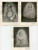 3 Different Photos of Same Young Girl Dance Recital B&amp;W Proof Photos 1950&#39;s - £18.73 GBP