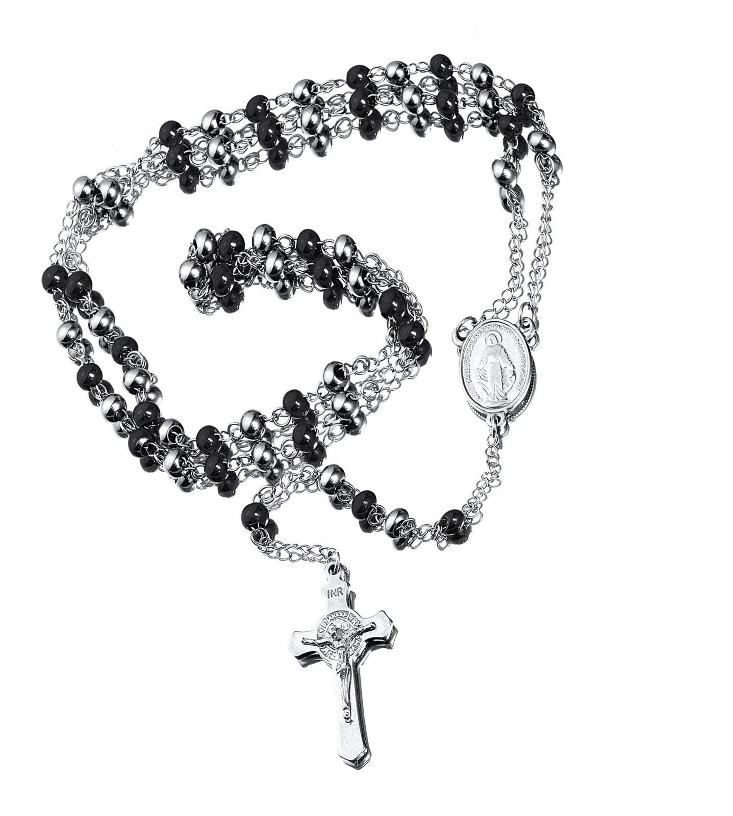 30 Stainless Steel Rosary Beads Necklace 6mm Black and Color - $42.35
