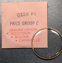 Genuine NEW Bulova Watch Crystal Armored w/ Gold Tone Ring Part Q128AY - $21.77