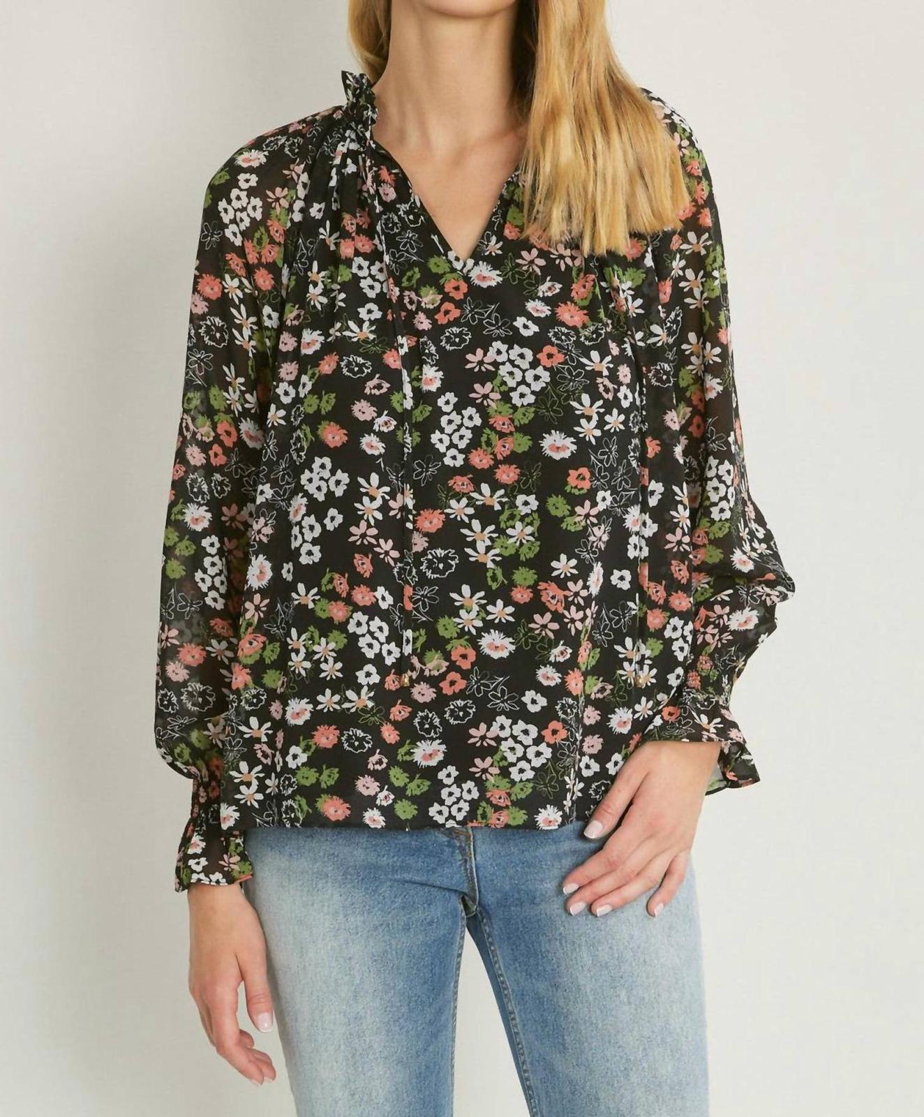 Entro Floral &amp; Ruffle Blouse Multi - $44.00