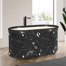 Black 40&quot; Portable Foldable Bathtub, Soaking Bathing Tub For Adults, Separate - £72.72 GBP