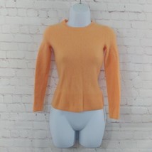 Saks Fifth Avenue Cashmere Sweater Womens XS Small Orange Long Sleeve Cr... - £19.88 GBP