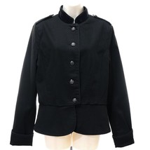 Ralph Lauren Jeans Co Women&#39;s Military Button Jacket 12 Black Nautical Epaulette - £42.64 GBP