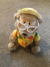 Russ Berrie &amp; Co Life&#39;s a Beach Hawaiian Bear 10” Plush Item No 520 Vintage - $14.59