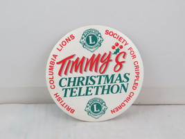 Vintage Lions Club Pin - Timmy&#39;s Christmas Telethon BC Lions - Celluloid Pin  - £11.76 GBP