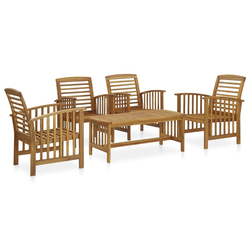 Primary image for 5 Piece Garden Lounge Set Solid Acacia Wood