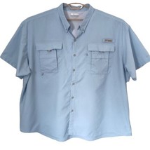 Columbia PFG Shirt 4XL Mens 4X Button Up Fishing Performance Vented Short Sleeve - £23.34 GBP