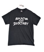 Vtg Y2K Thrasher Skate And Destroy Men&#39;s M Black Graphic T-Shirt, Skater... - $34.19 CAD