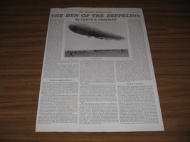 1919 Magazine Photo A German Zeppelin in Flight &amp; Ground Crew - £7.23 GBP
