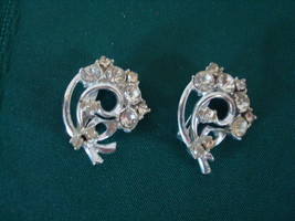 Vintage Rhinestone Scatter Pin Pair ~ Clear Ice ` Foil Back - $10.00
