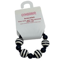 Girls NWT Gymboree Tres Chic Black &amp; White beaded Stretch Bracelet - $9.60