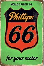 Phillips 66 Retro Vintage Gas Gasoline Oil Tin Sign 8x12 inches Station upo - $34.84 CAD
