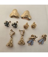Vtg Earring Lot 5 Pair Screw Back Clip On Stud Dangle Thermoset Beaded - $24.99