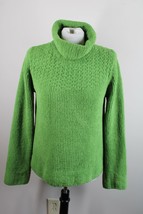 Columbia M Green Mock Neck Rib Basket Weave Knit Fleece Sweater - £24.24 GBP