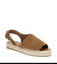 Vince Linton Espadrille Suede Taupe Beige Flat Sandals size 7   - $48.46