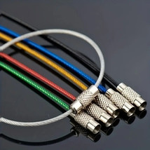 Keychain Cable Stainless Steel Wire EZ Secure Luggage Tag Hiking Multi U... - $51.58 MXN+