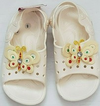Baby Girls Sandals Shoes Size 5 Off White With Butterflies Brand New So ... - $10.02