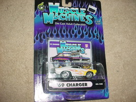 MUSCLE MACHINES &#39;69 CHARGER WHITE WITH FLAMES 02-108 FREE USA SHIPPING - $11.74