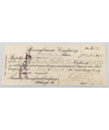 Antique July 1912 Pennsylvania Company Railroad Cancelled Check - £14.32 GBP