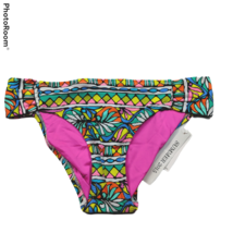 NWT Trina Turk Hipster Shirred Bikini Swimsuit Bottom Size 2 Multicolor Stretch - £36.26 GBP